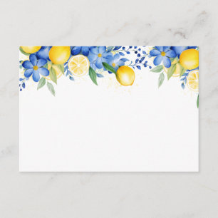 Tarjeta De Recepción Lemon Blue Floral Italiana Bridal Shower