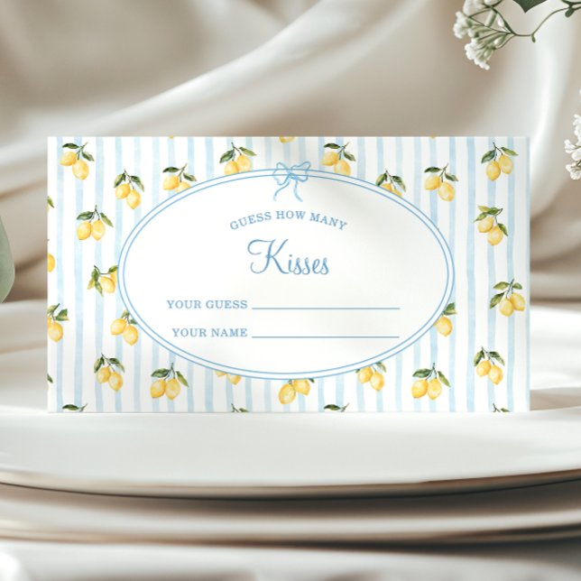 Tarjeta De Recepción Lemon Blue Italian Adivinan cuántos besos (Subido por el creador)
