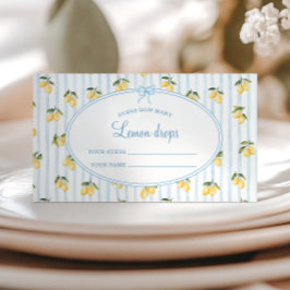 Tarjeta De Recepción Lemon Blue Italiano Adivinar cuántas gotas de limó