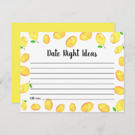 Tarjeta De Recepción Lemon Bridal Shower Date Ideas nocturnas