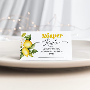 Tarjeta De Recepción Lemon citrus baby ducha diaper rafflete
