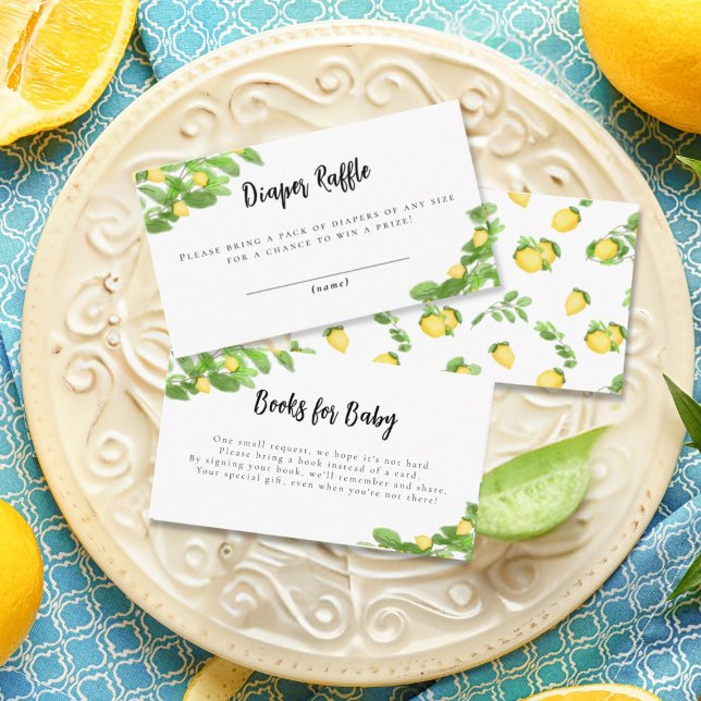 Tarjeta De Recepción Lemon Citrus Baby Shower Books para el bebé (Subido por el creador)