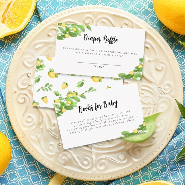 Tarjeta De Recepción Lemon Citrus Diaper Raffle Baby Shower (Subido por el creador)