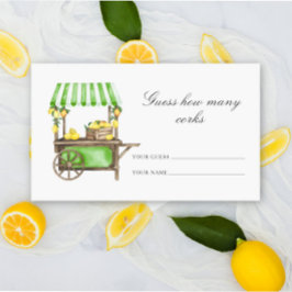 Tarjeta De Recepción Lemon citrus - guess how many corks bridal game