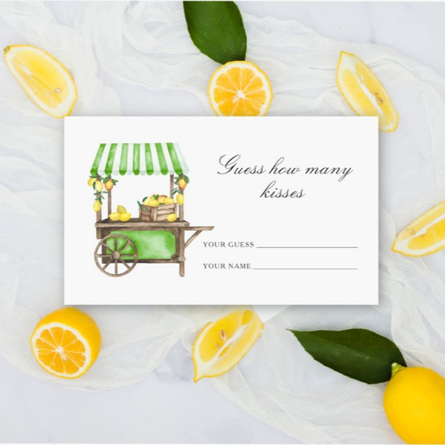 Tarjeta De Recepción Lemon citrus - guess how many kisses bridal game (Subido por el creador)