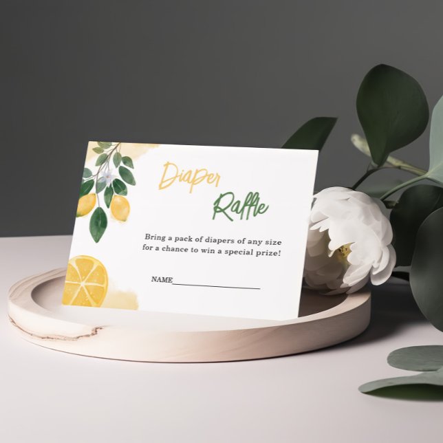 Tarjeta De Recepción Lemon Diaper Raffle Baby Shower (Subido por el creador)