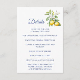 Tarjeta De Recepción Lemon Enclosure Card Details
