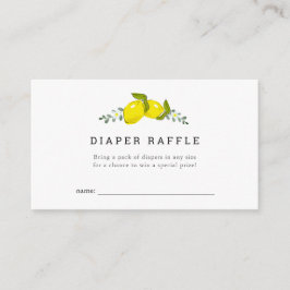 Tarjeta De Recepción Lemon Floral Baby Shower Diaper Raffle Ticket