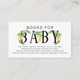 Tarjeta De Recepción Lemon Floral Citrus Foliage Libros Rosa para Bebé