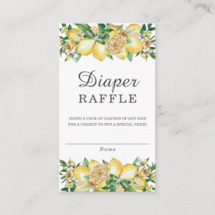 Tarjeta De Recepción Lemon Floral Greenery Baby Shower Diaper Raffle
