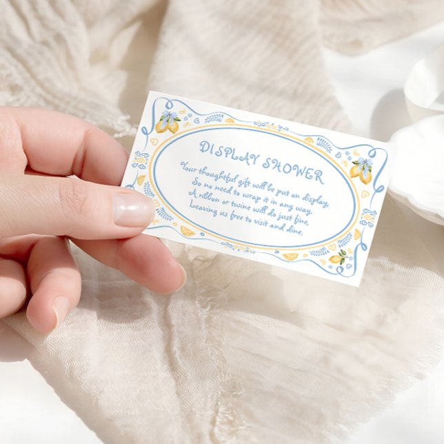 Tarjeta De Recepción Lemon Floral Italiana Bridal Shower (Subido por el creador)