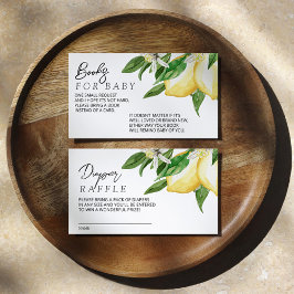 Tarjeta De Recepción Lemon Greenery Book for Baby Enclosure Card