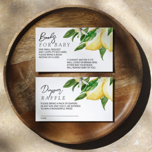 Tarjeta De Recepción Lemon Greenery Book for Baby Enclosure Card (Subido por el creador)