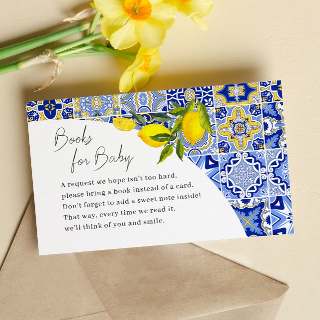 Tarjeta De Recepción Lemon Mediterranean Baby Shower Books For Baby (Subido por el creador)