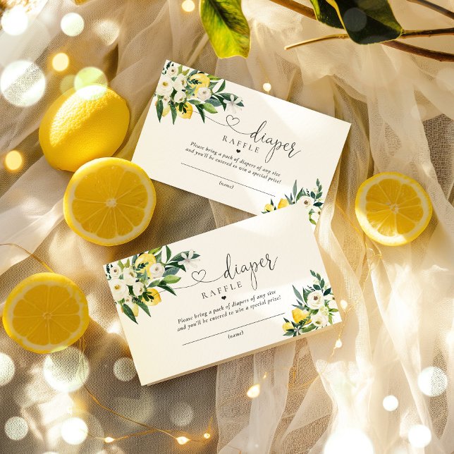 Tarjeta De Recepción Lemon Mediterranean Baby Shower Diaper Raffle (Subido por el creador)
