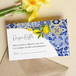 Tarjeta De Recepción Lemon Mediterranean Boho Baby Shower Diaper Raffle