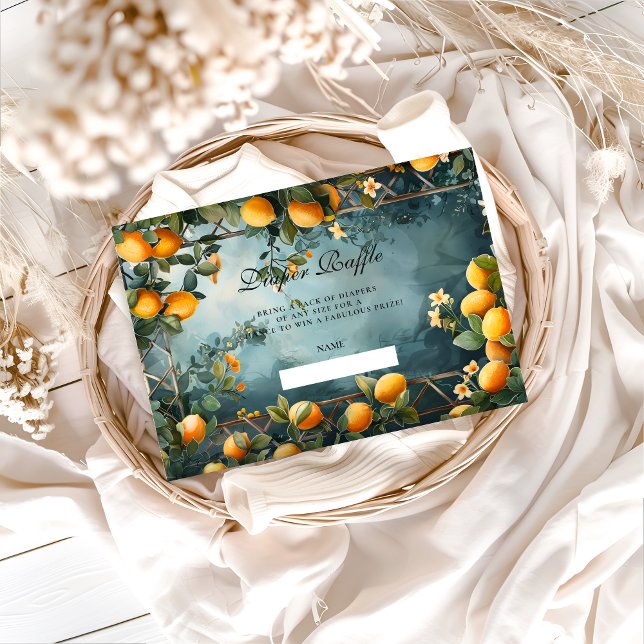 Tarjeta De Recepción Lemon Orchard Floral Diapper Raffle (Subido por el creador)