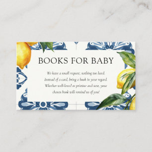 Tarjeta De Recepción Lemon Positano Libros Italianos de Baby Shower par