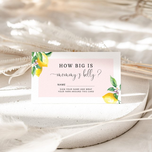 Tarjeta De Recepción Lemon rosa ¿Qué tan grande es la barriga de mamá? (Subido por el creador)
