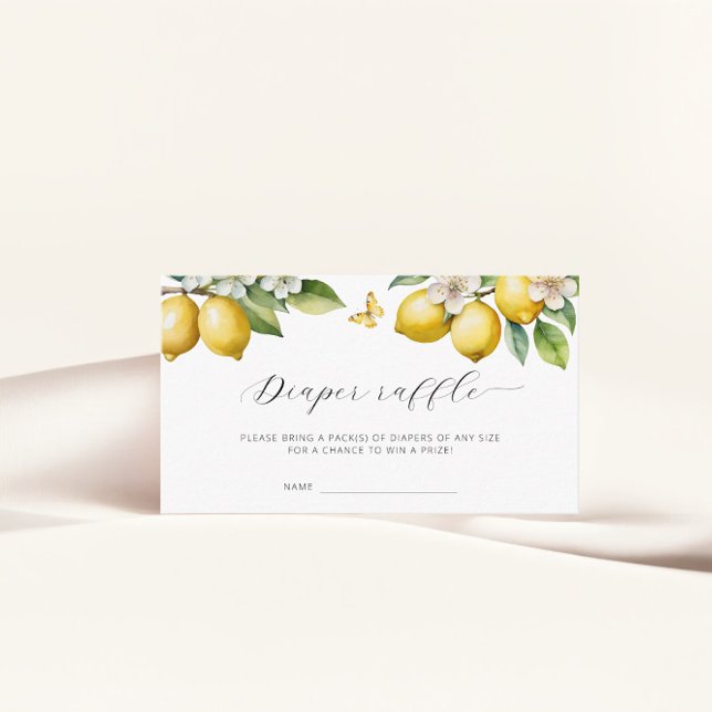 Tarjeta De Recepción Lemon Summer Diaper Raffle Ticket Baby Shower (Subido por el creador)