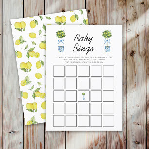 Tarjeta De Recepción Lemon Tree Baby Shower Bingo Game Card