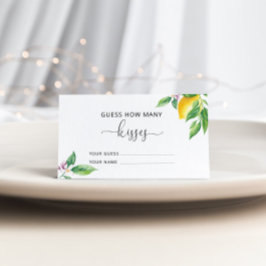 Tarjeta De Recepción Lemons adivina cuántos besos en el juego de novias