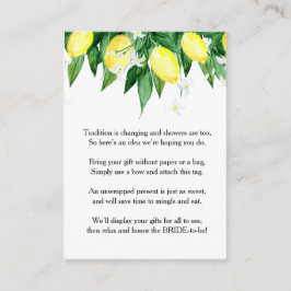 Tarjeta De Recepción Lemons Blossom Greenery Gift Bridal Shower