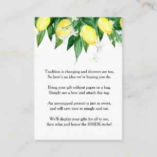 Tarjeta De Recepción Lemons Blossom Greenery Gift Bridal Shower