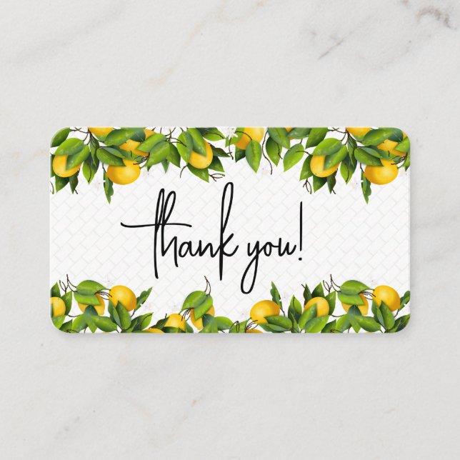 Tarjeta De Recepción Lemons Gracias (Anverso)