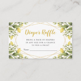Tarjeta De Recepción Lemons Greenery Baby Shower Diaper Raffle