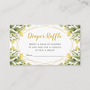 Tarjeta De Recepción Lemons Greenery Baby Shower Diaper Raffle