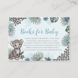Tarjeta De Recepción Leopard Cub Blue Safari Baby Shower Books for Baby