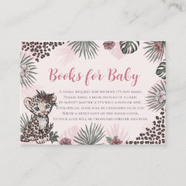 Tarjeta De Recepción Leopard Cub Pink Safari Baby Shower Books for Baby