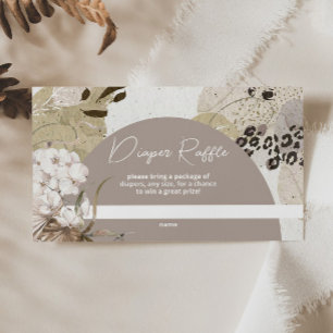 Tarjeta De Recepción Leopard Print Baby Shower Diaper Raffle