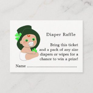 Tarjeta De Recepción Leprechaun Lucky Shamrock Diaper Raffle