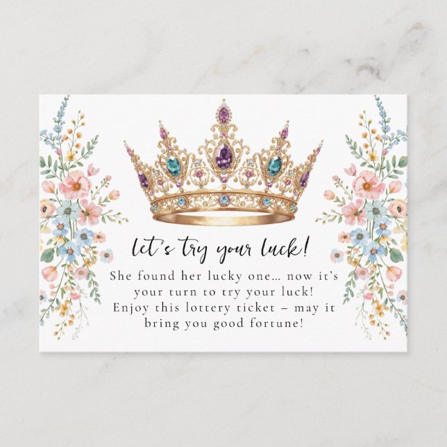 Tarjeta De Recepción Let’s Try Your Luck Bridal Shower Lottery Ticket  (Anverso)