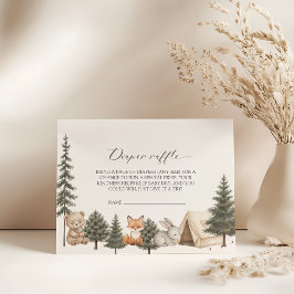 Tarjeta De Recepción Let the adventure begin baby shower diaper raffle