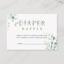 Tarjeta De Recepción Letra Eucalyptus oro botánico Diaper Raffle