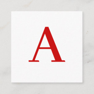 Tarjeta De Recepción Letra Inicial de Monograma Rojo Blanco Moderno Pla