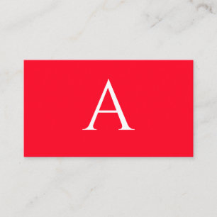 Tarjeta De Recepción Letra Inicial Monograma Rojo Blanco Sencillo Simpl