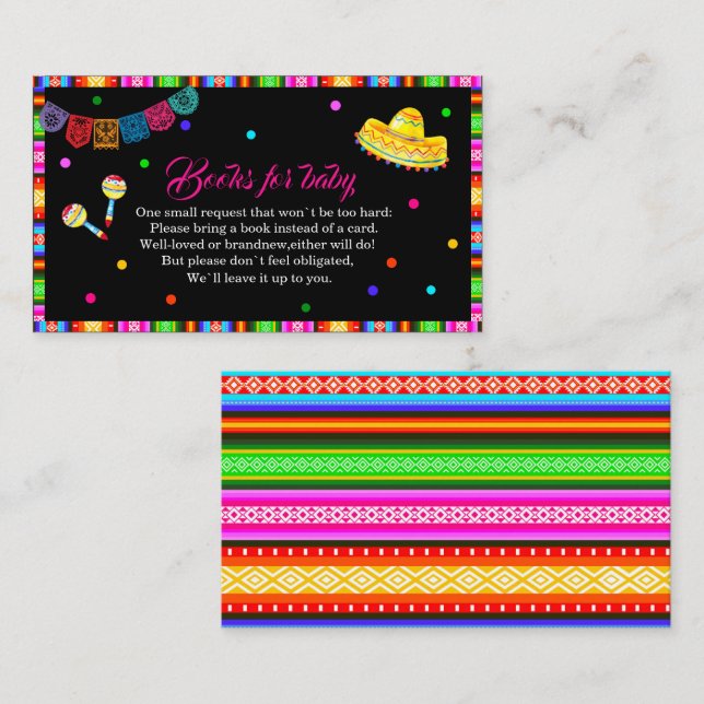 Tarjeta De Recepción Let's Fiesta acuarela libros para bebés en ducha p (Anverso / Reverso)