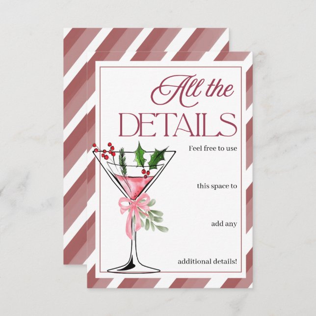 Tarjeta De Recepción Let's Jingle and Mingle Holiday Party Details (Anverso / Reverso)
