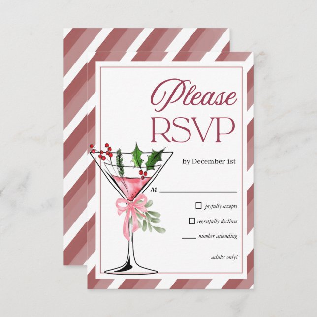 Tarjeta De Recepción Let's Jingle and Mingle Holiday Party RSVP (Anverso / Reverso)