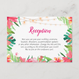 Tarjeta De Recepción Leyenda de cadena tropical alumbra envolvente Boda
