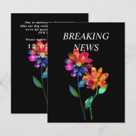 Tarjeta De Recepción LGBTQ DIVERTIDO Cambio de fecha de boda Petals &