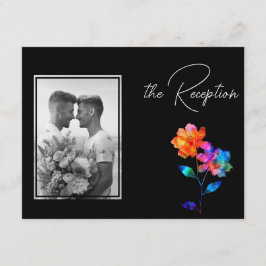 Tarjeta De Recepción 🌈 LGBTQ Wedding reception & photo Petals & Pride