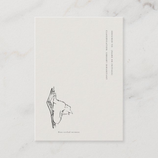 Tarjeta De Recepción Library Cat- Book Insert Enclosure Card (Anverso)