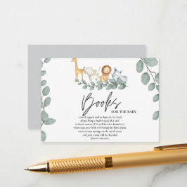 Tarjeta De Recepción Librería Rustic Safari Wild Animals para bebés