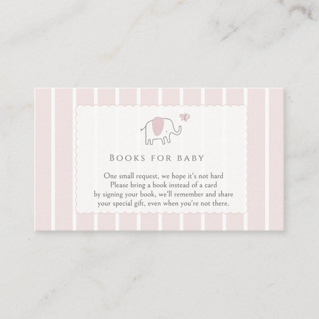 Tarjeta De Recepción Libretas de Bocetos de Elefante Rosa Mínimo para B (Anverso)