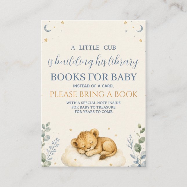 Tarjeta De Recepción Libritos de Little Cub para bebé (Anverso)